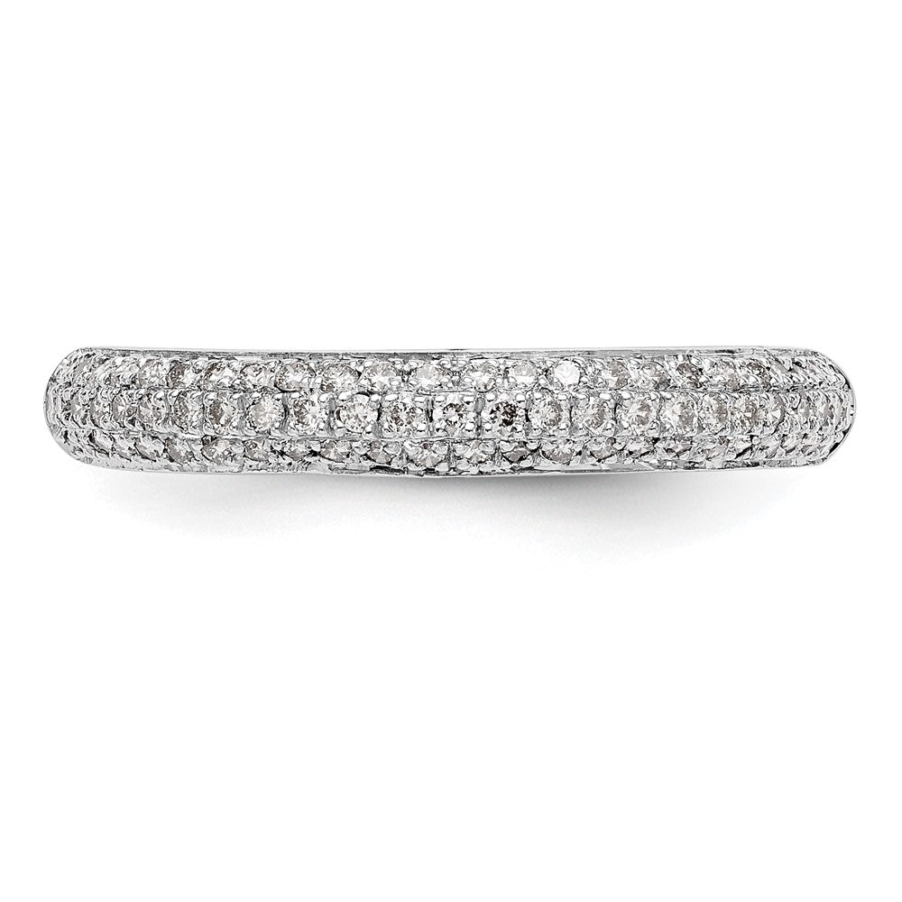 14K White Gold Real Diamond Band