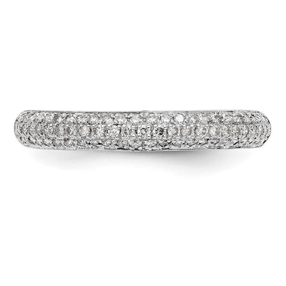 14K White Gold Real Diamond Band