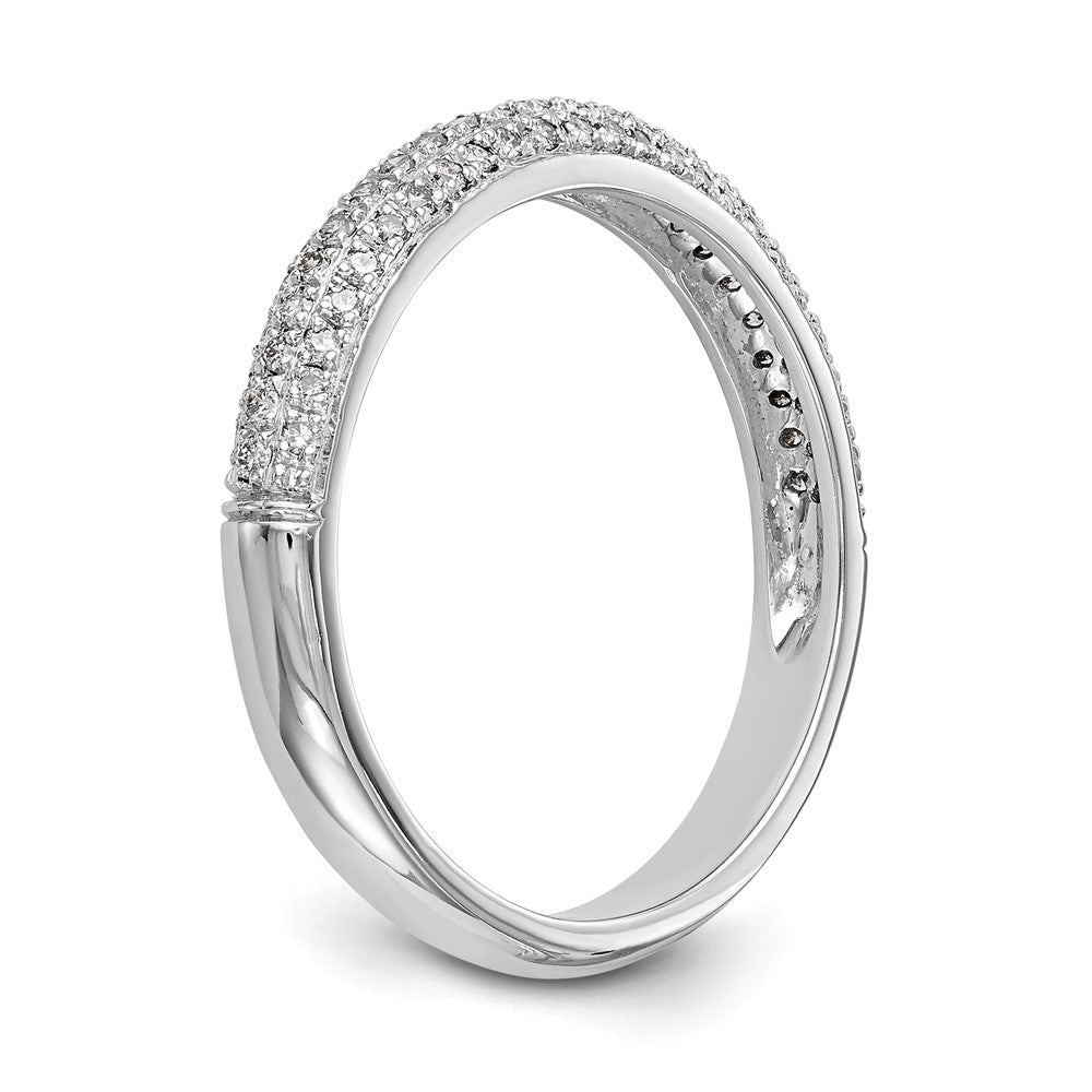 14K White Gold Real Diamond Band