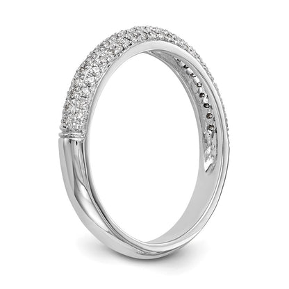 14K White Gold Real Diamond Band