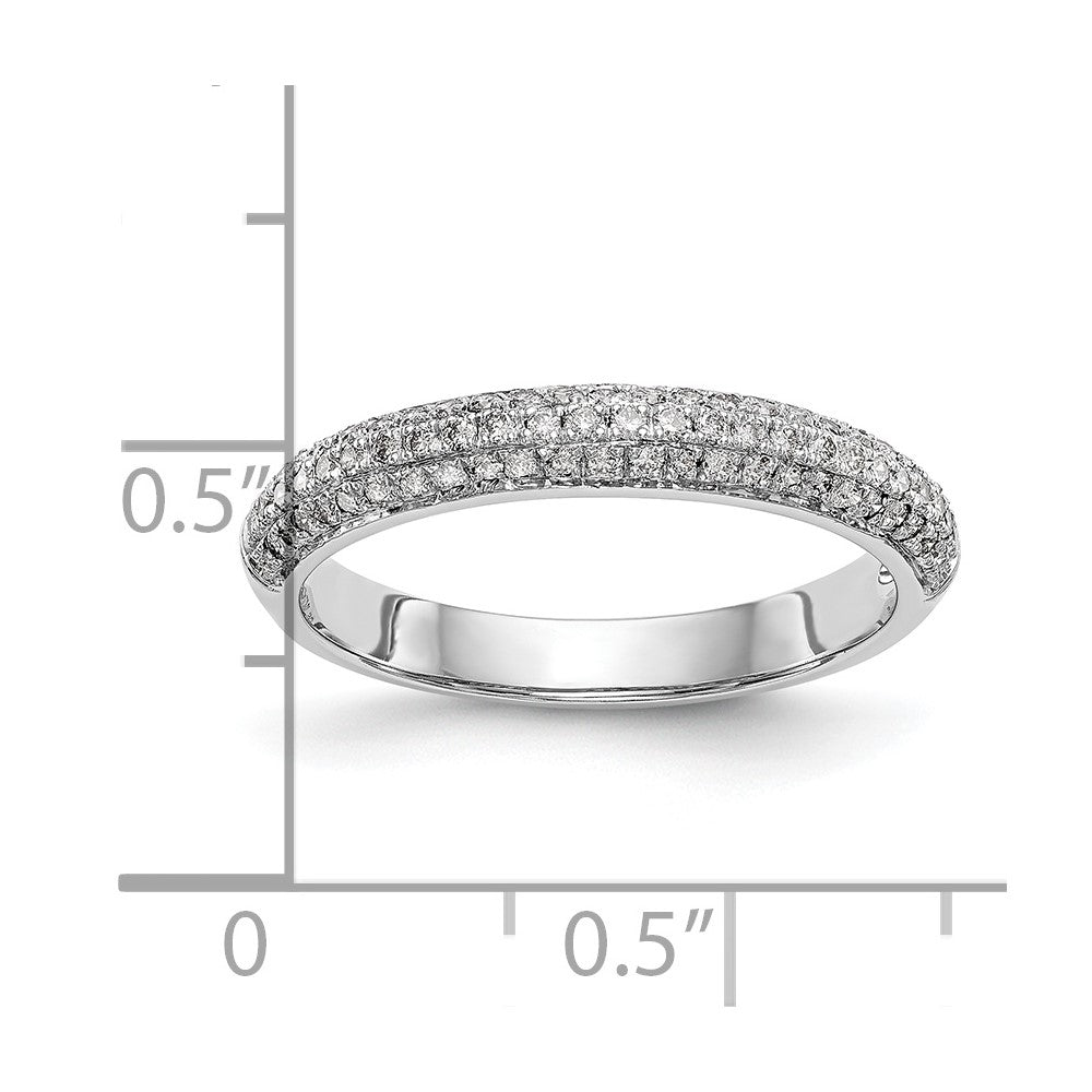 14K White Gold Real Diamond Band