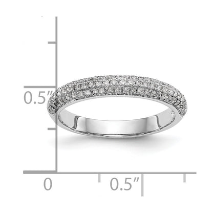 14K White Gold Real Diamond Band