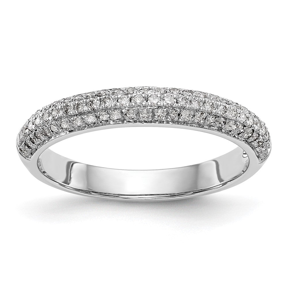 14K White Gold Real Diamond Band