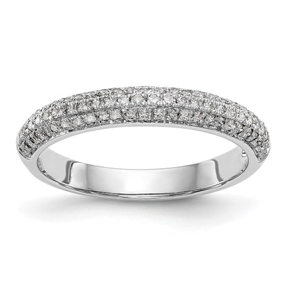 14K White Gold Real Diamond Band