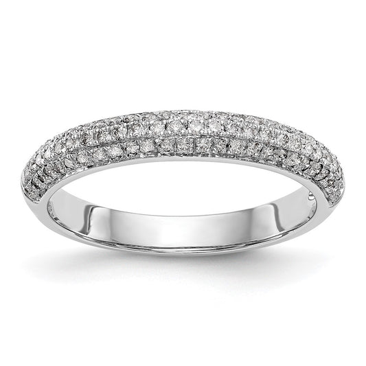 14K White Gold Real Diamond Band
