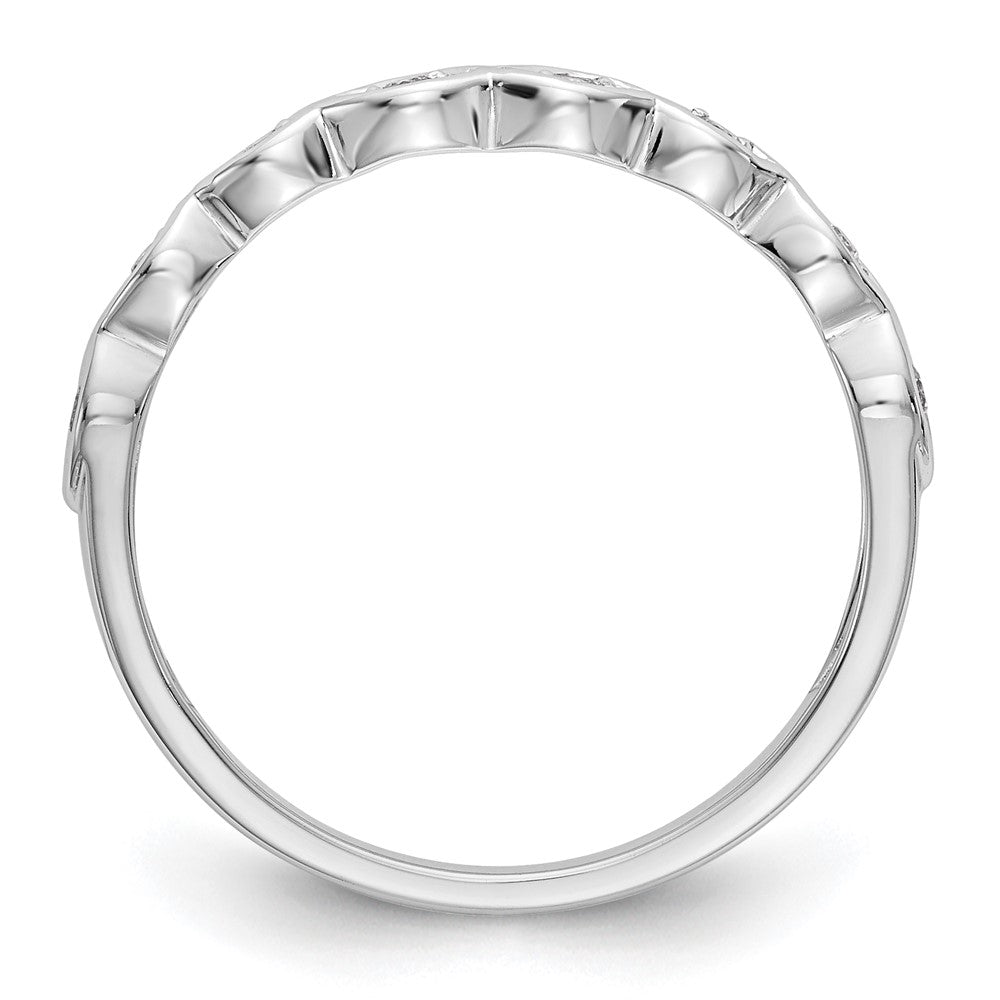 14K White Gold Real Diamond Band