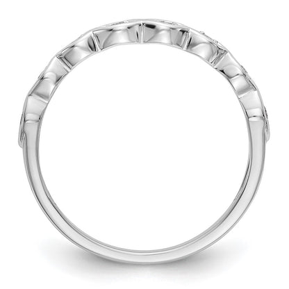 14K White Gold Real Diamond Band