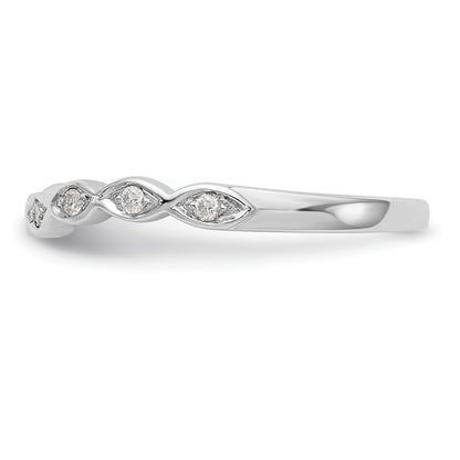 14K White Gold Real Diamond Band