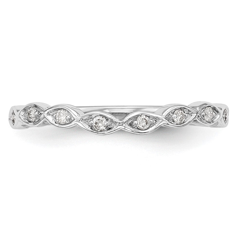 14K White Gold Real Diamond Band
