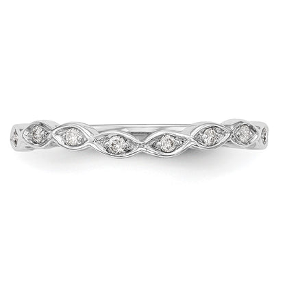 14K White Gold Real Diamond Band
