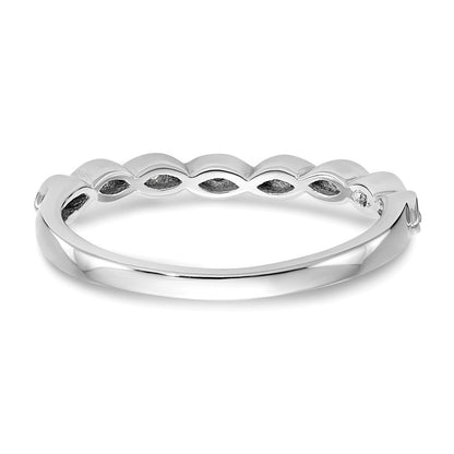 14K White Gold Real Diamond Band