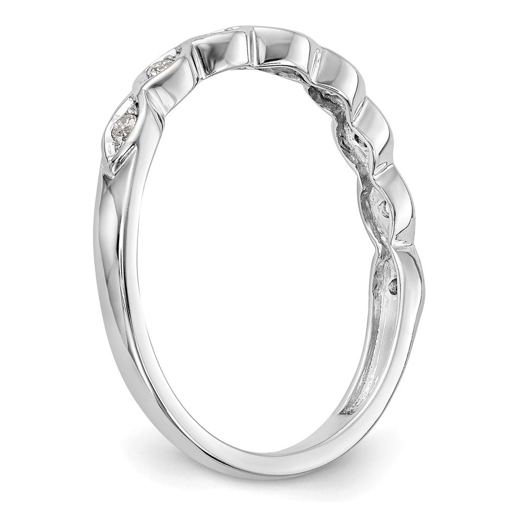 14K White Gold Real Diamond Band