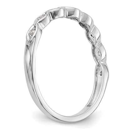 14K White Gold Real Diamond Band