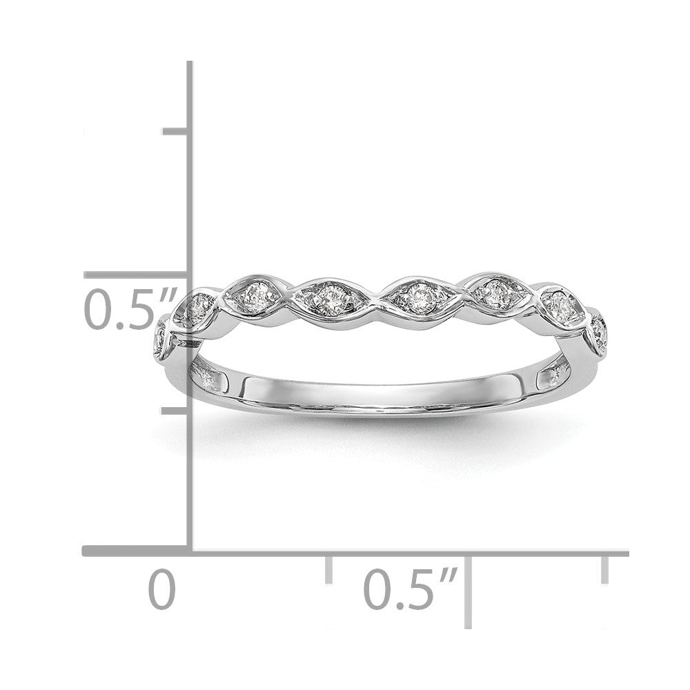 14K White Gold Real Diamond Band