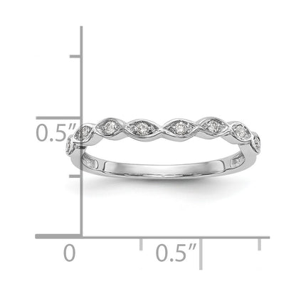14K White Gold Real Diamond Band