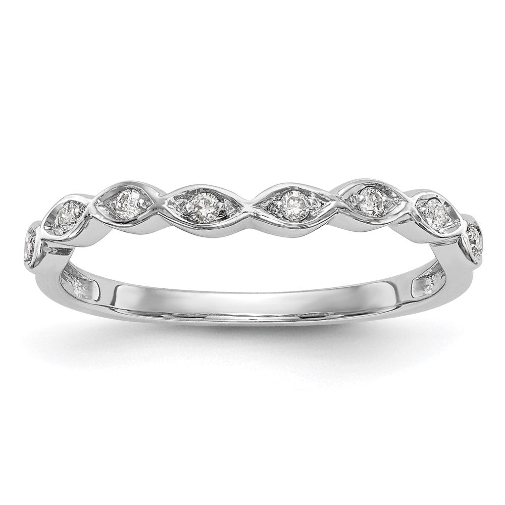 14K White Gold Real Diamond Band