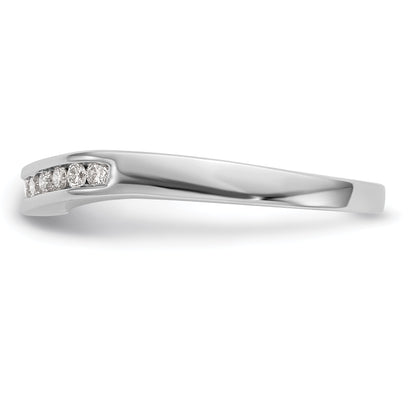 0.20ct. CZ Solid Real 14K White Gold Wedding Band Ring