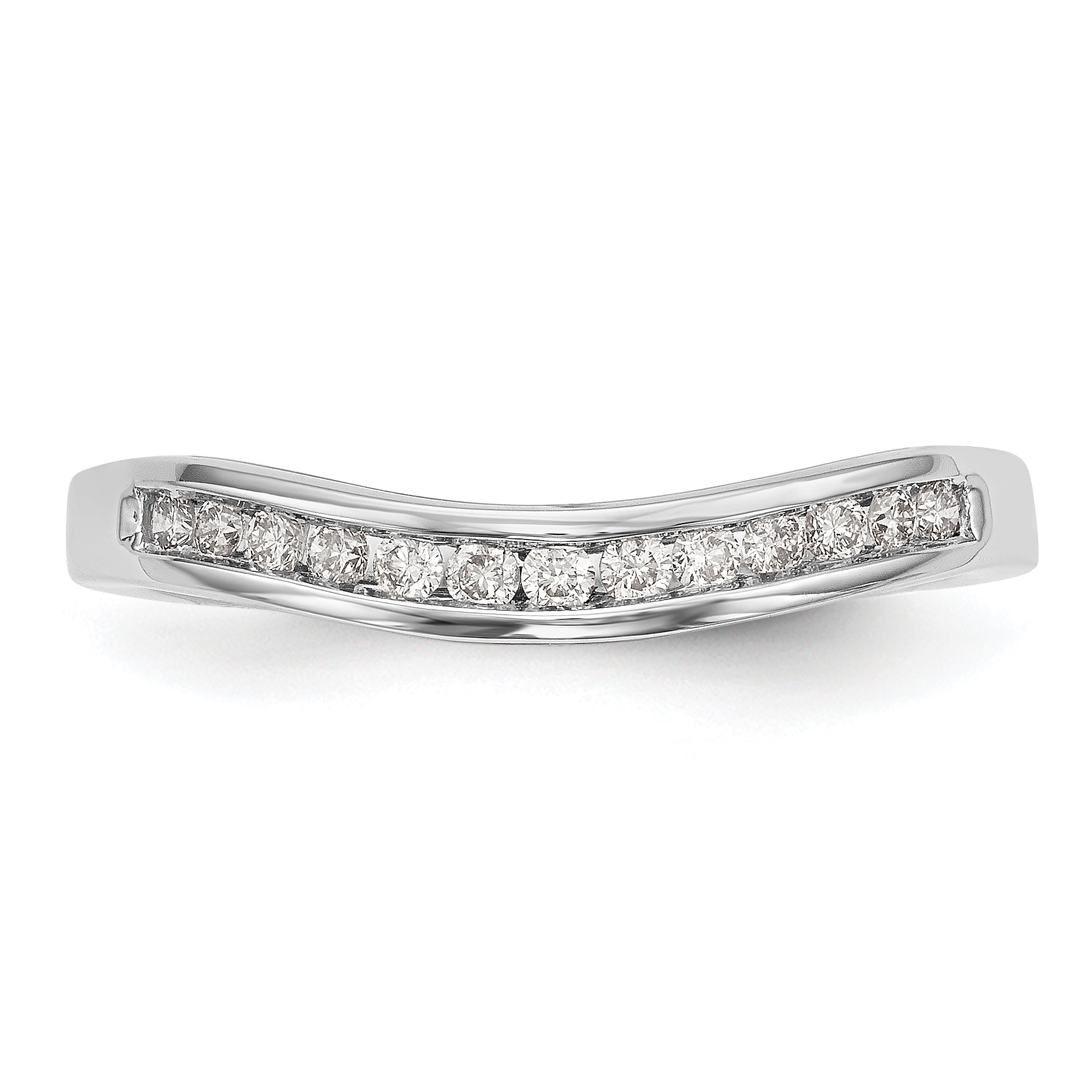 0.20ct. CZ Solid Real 14K White Gold Wedding Band Ring