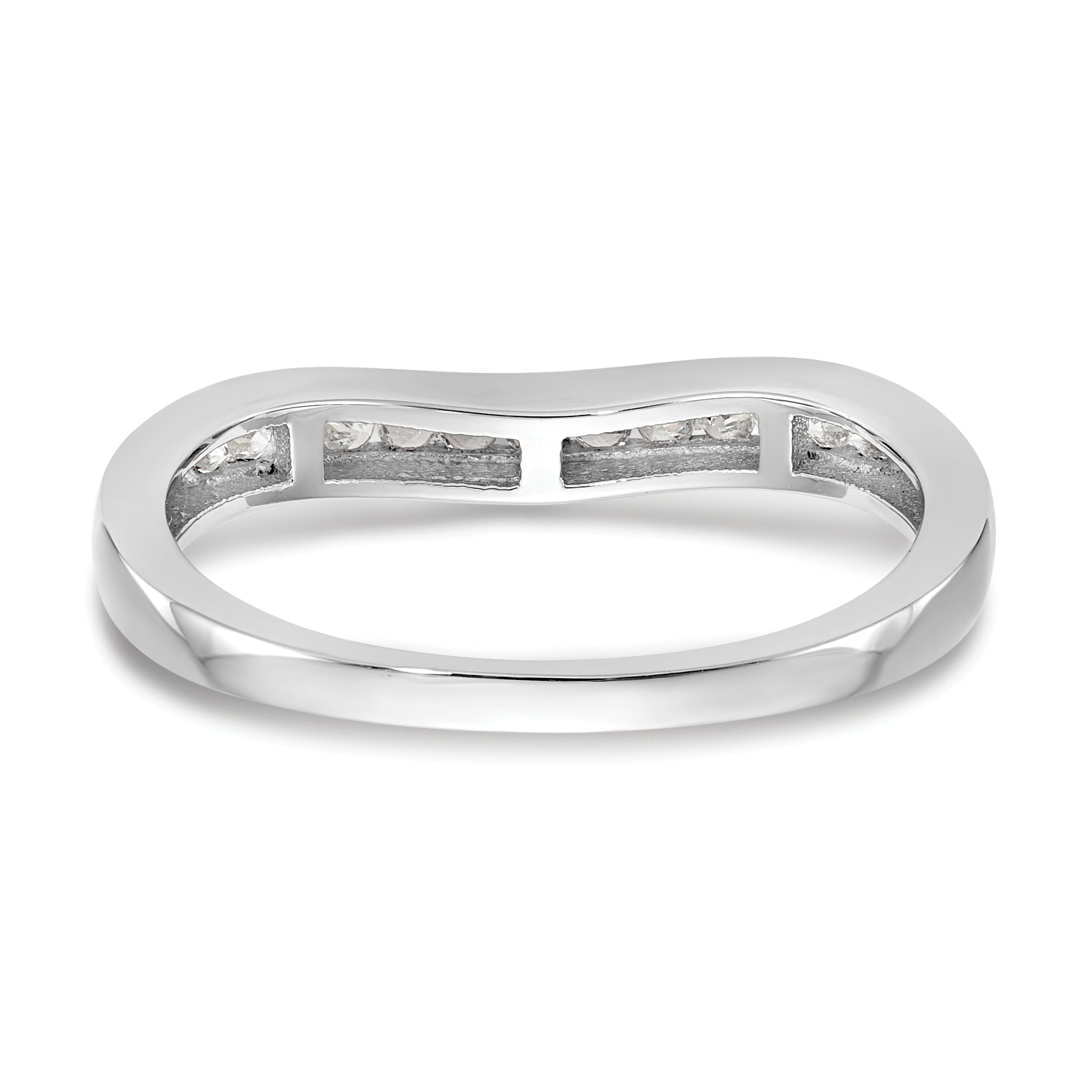 0.20ct. CZ Solid Real 14K White Gold Wedding Band Ring