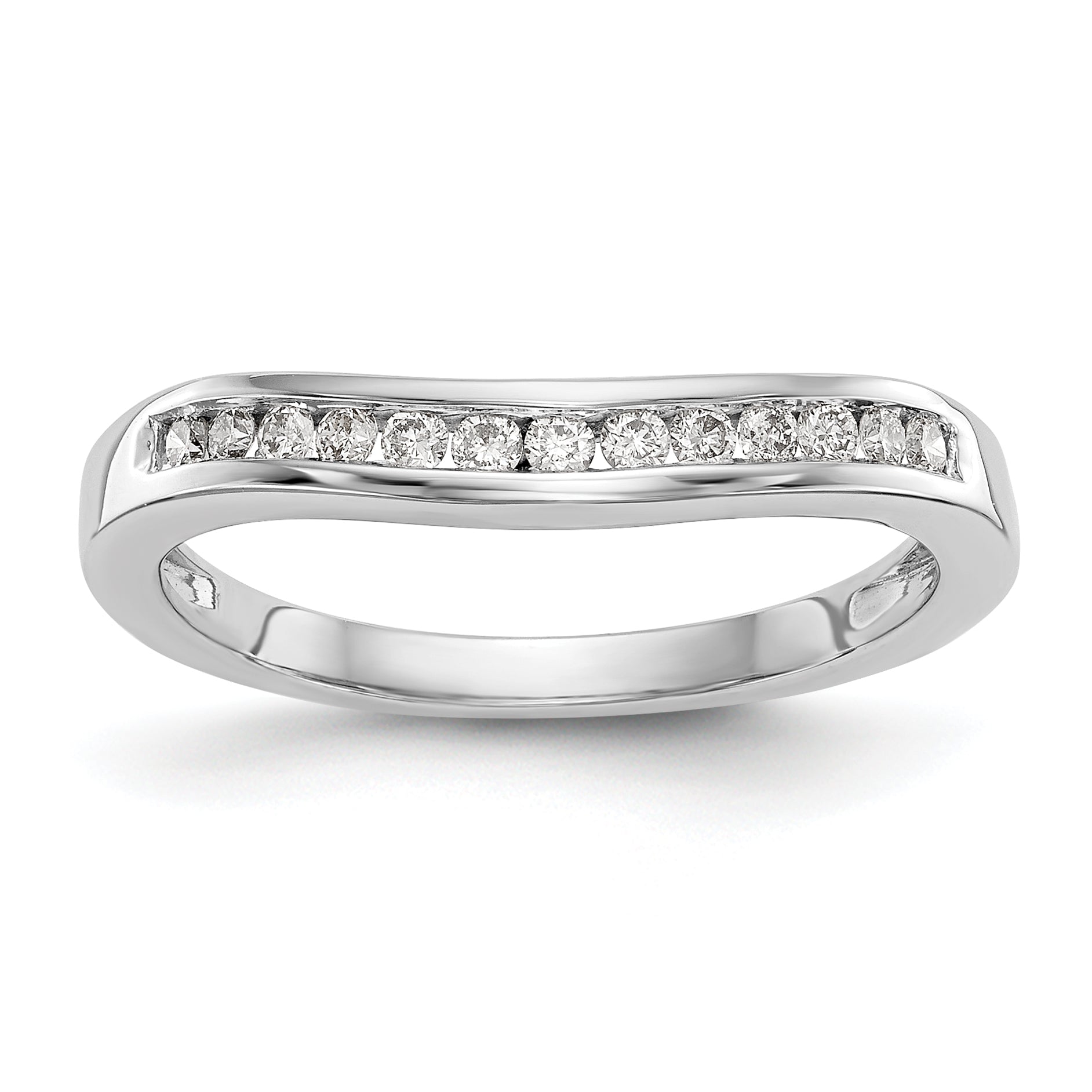 0.20ct. CZ Solid Real 14K White Gold Wedding Band Ring