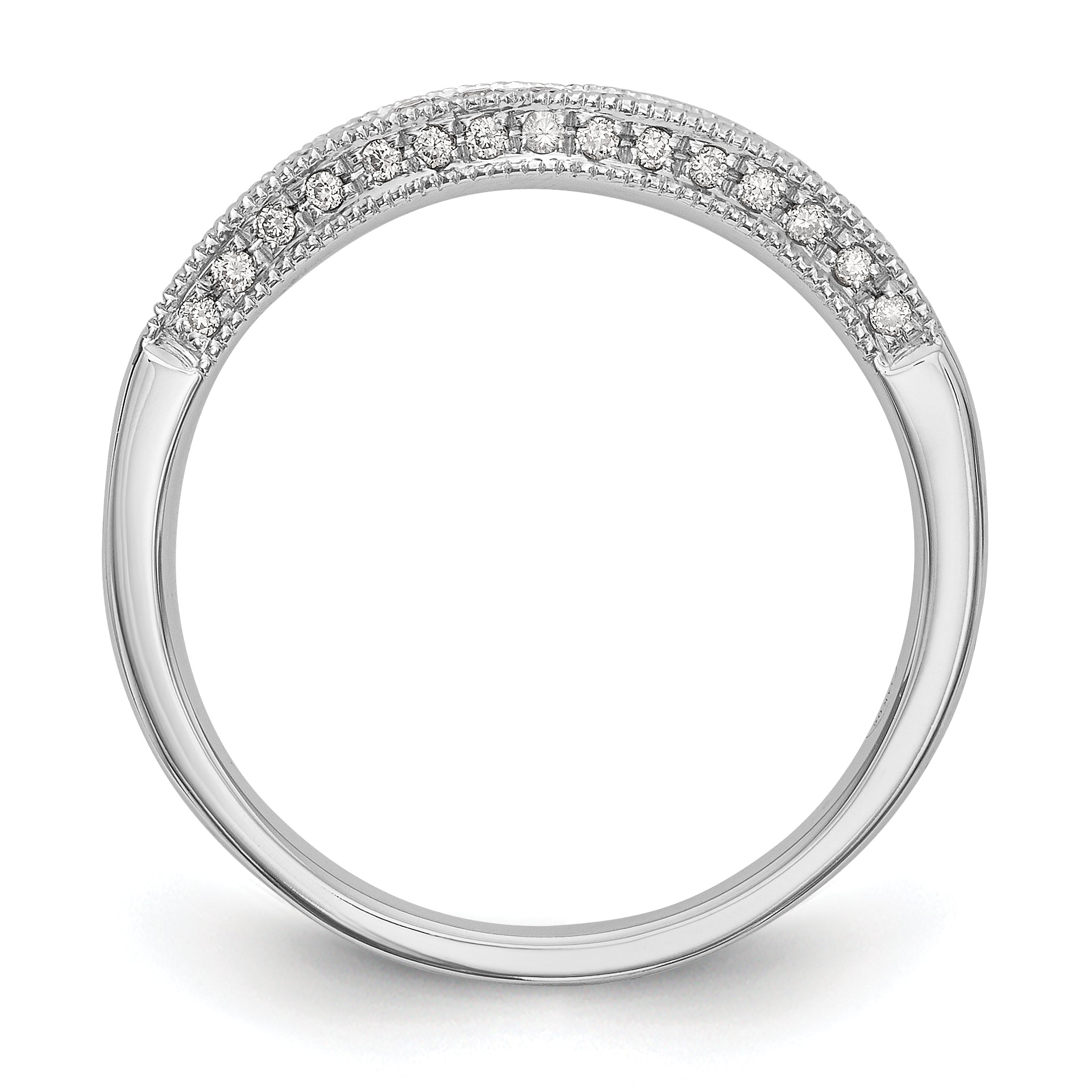 0.27ct. CZ Solid Real 14K White Gold Wedding Band Ring