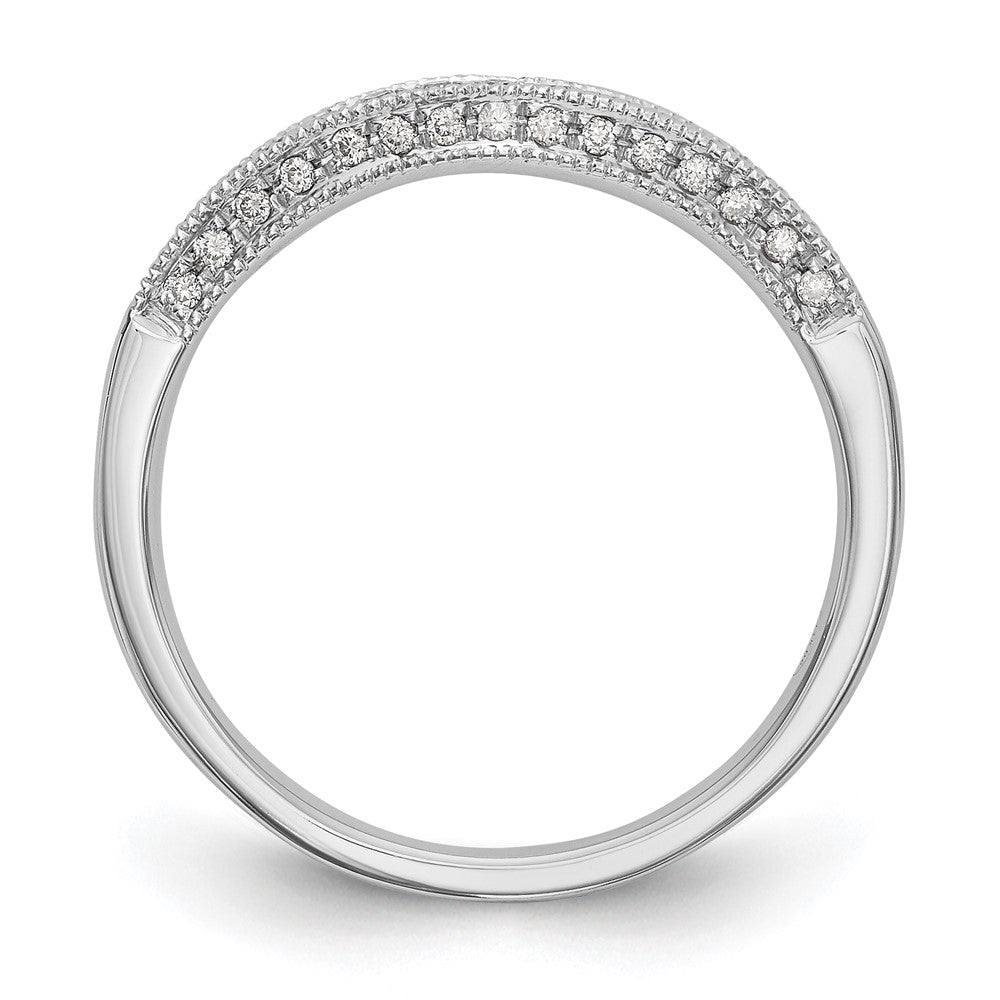 14K White Gold Real Diamond Band