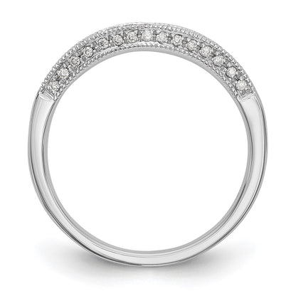 14K White Gold Real Diamond Band