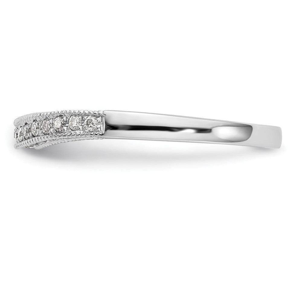 14K White Gold Real Diamond Band