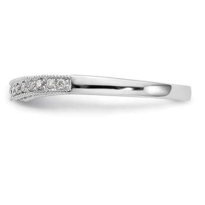 14K White Gold Real Diamond Band