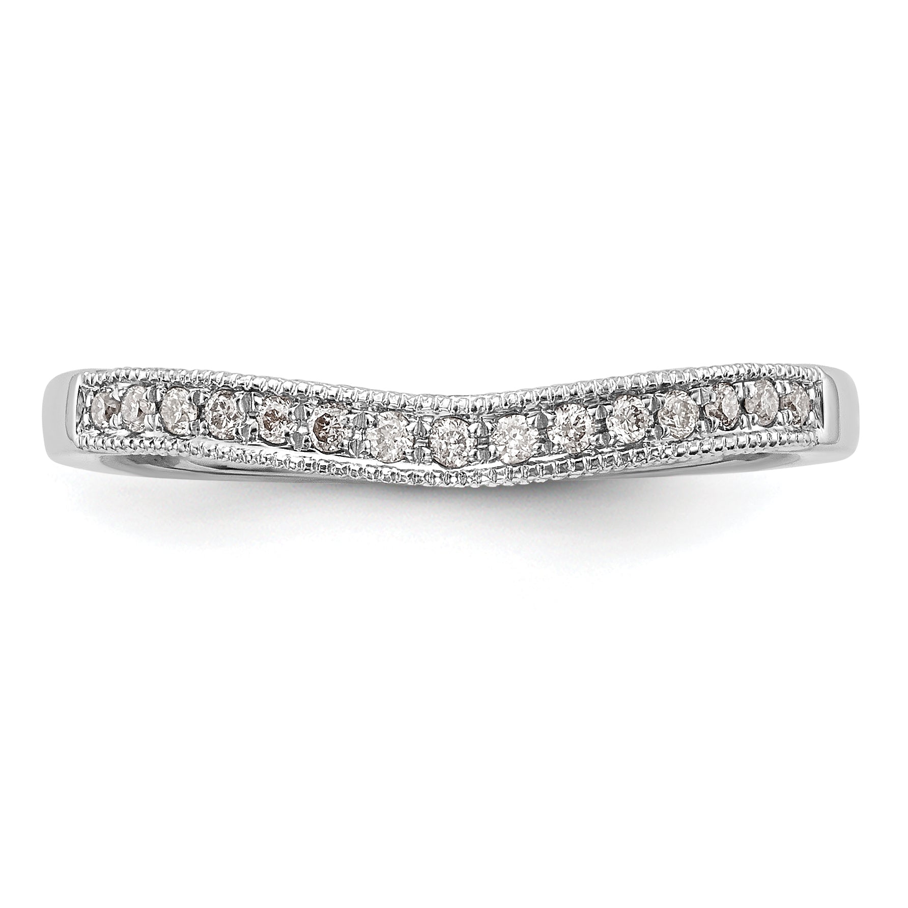0.27ct. CZ Solid Real 14K White Gold Wedding Band Ring