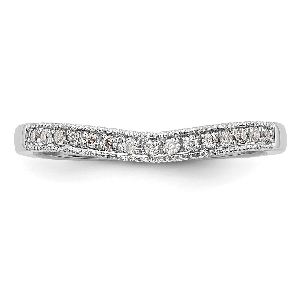 14K White Gold Real Diamond Band