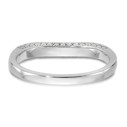 14K White Gold Real Diamond Band