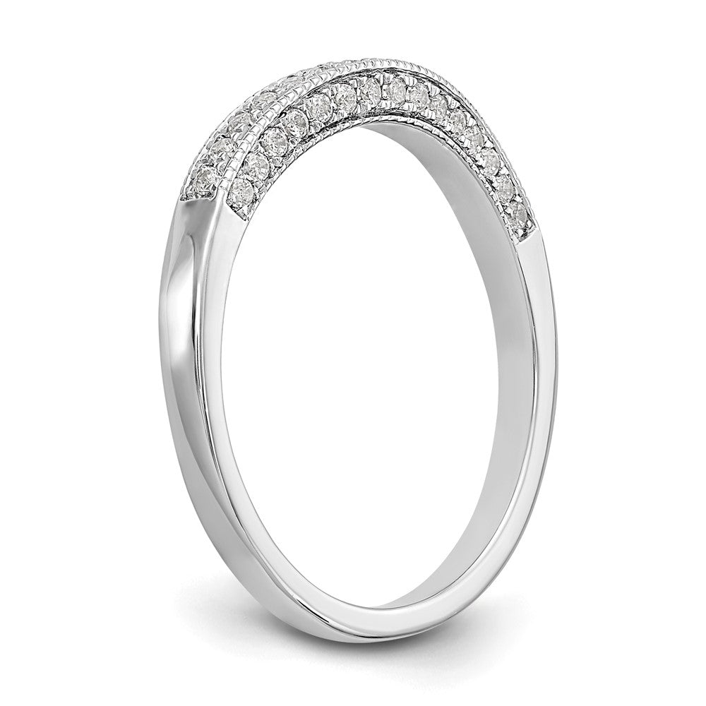 14K White Gold Real Diamond Band