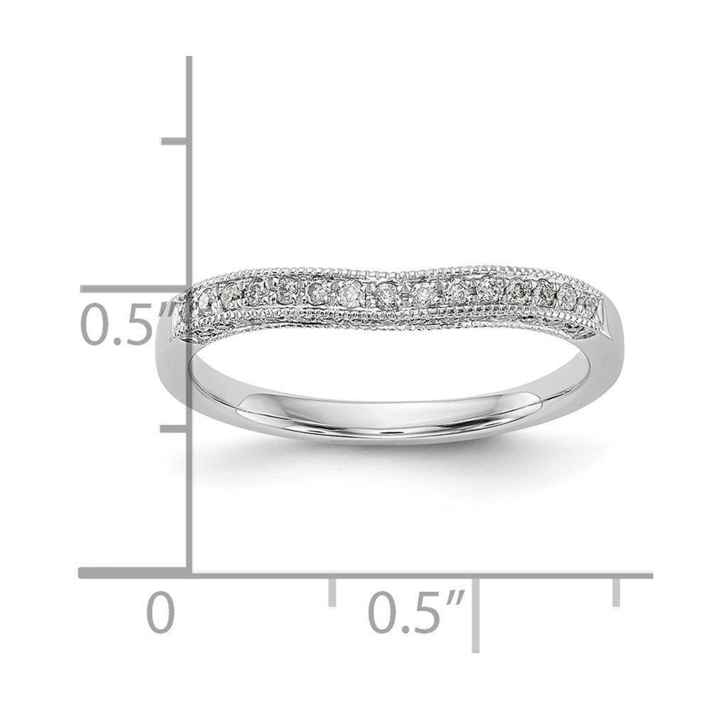 14K White Gold Real Diamond Band