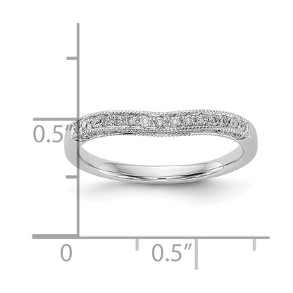 14K White Gold Real Diamond Band
