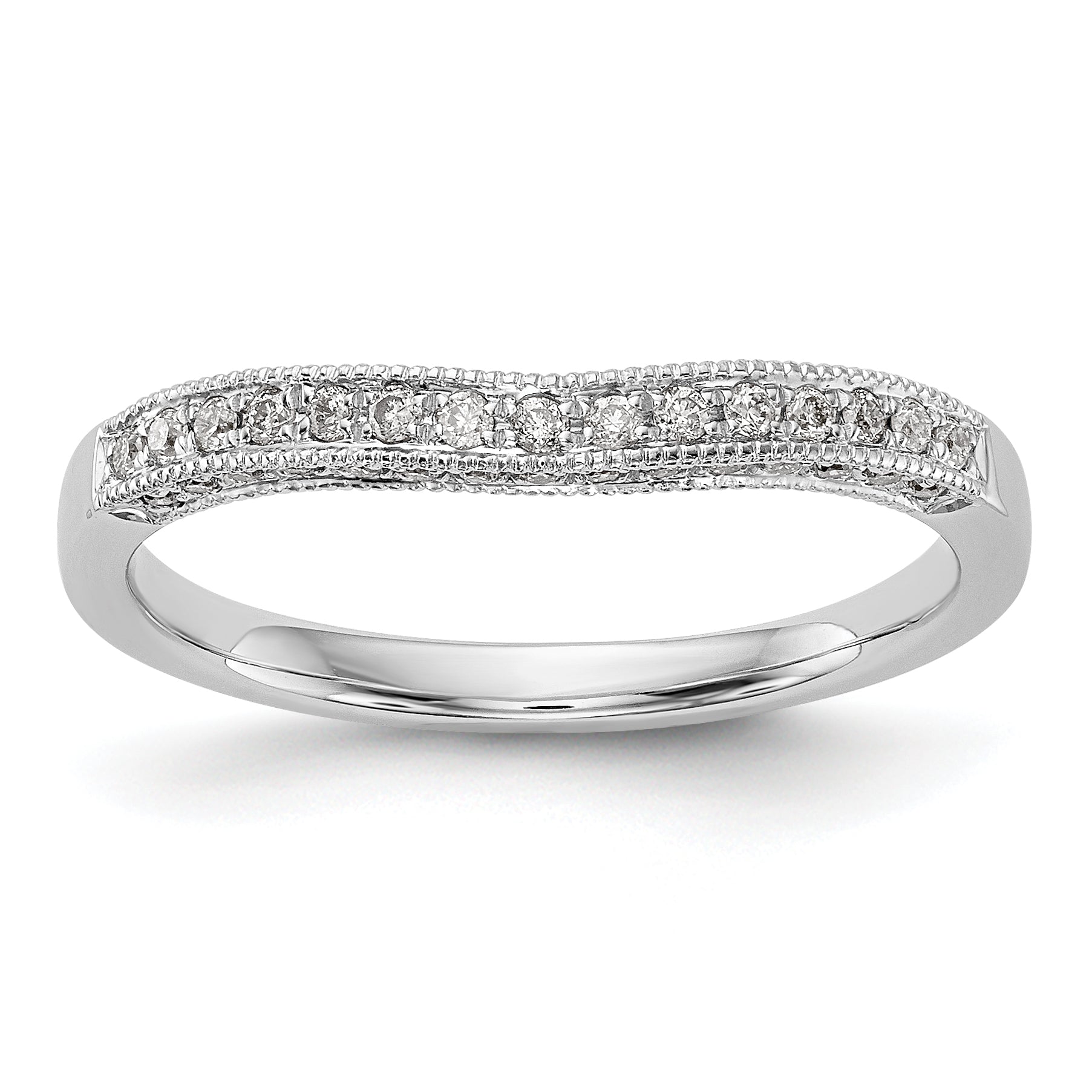0.27ct. CZ Solid Real 14K White Gold Wedding Band Ring