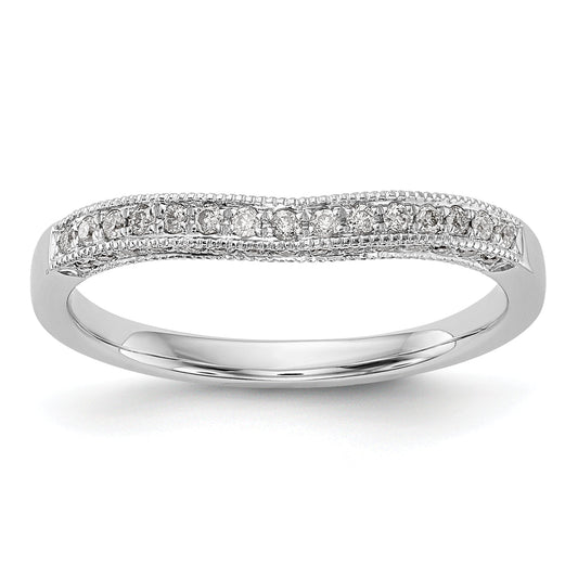 0.27ct. CZ Solid Real 14K White Gold Wedding Band Ring