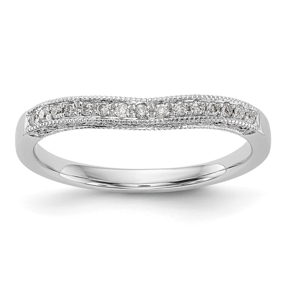 14K White Gold Real Diamond Band