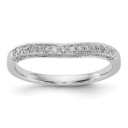 14K White Gold Real Diamond Band
