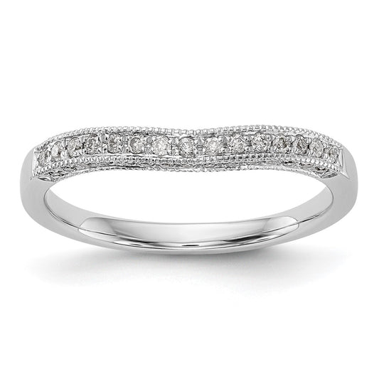 14K White Gold Real Diamond Band