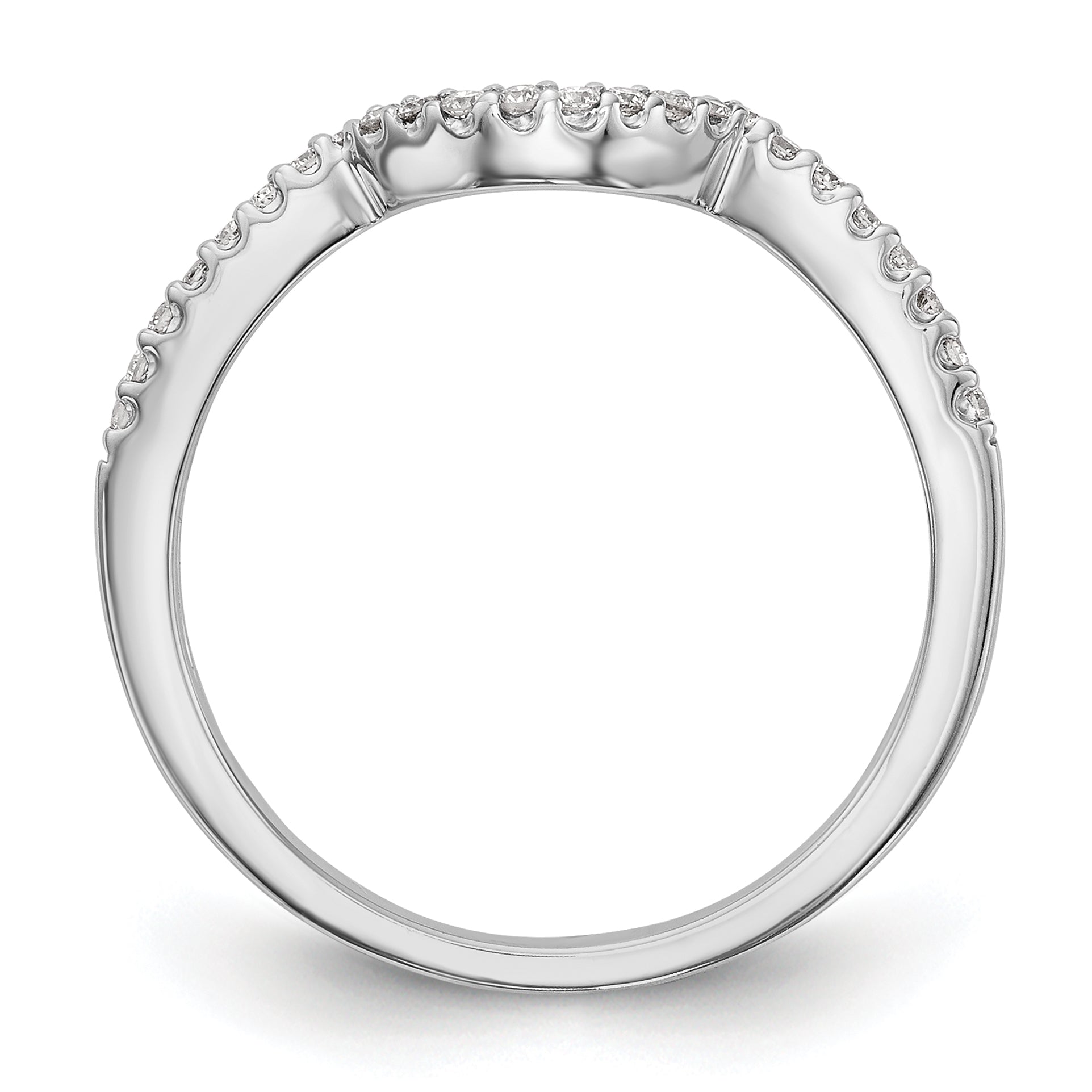0.15ct. CZ Solid Real 14K White Gold Wedding Band Ring