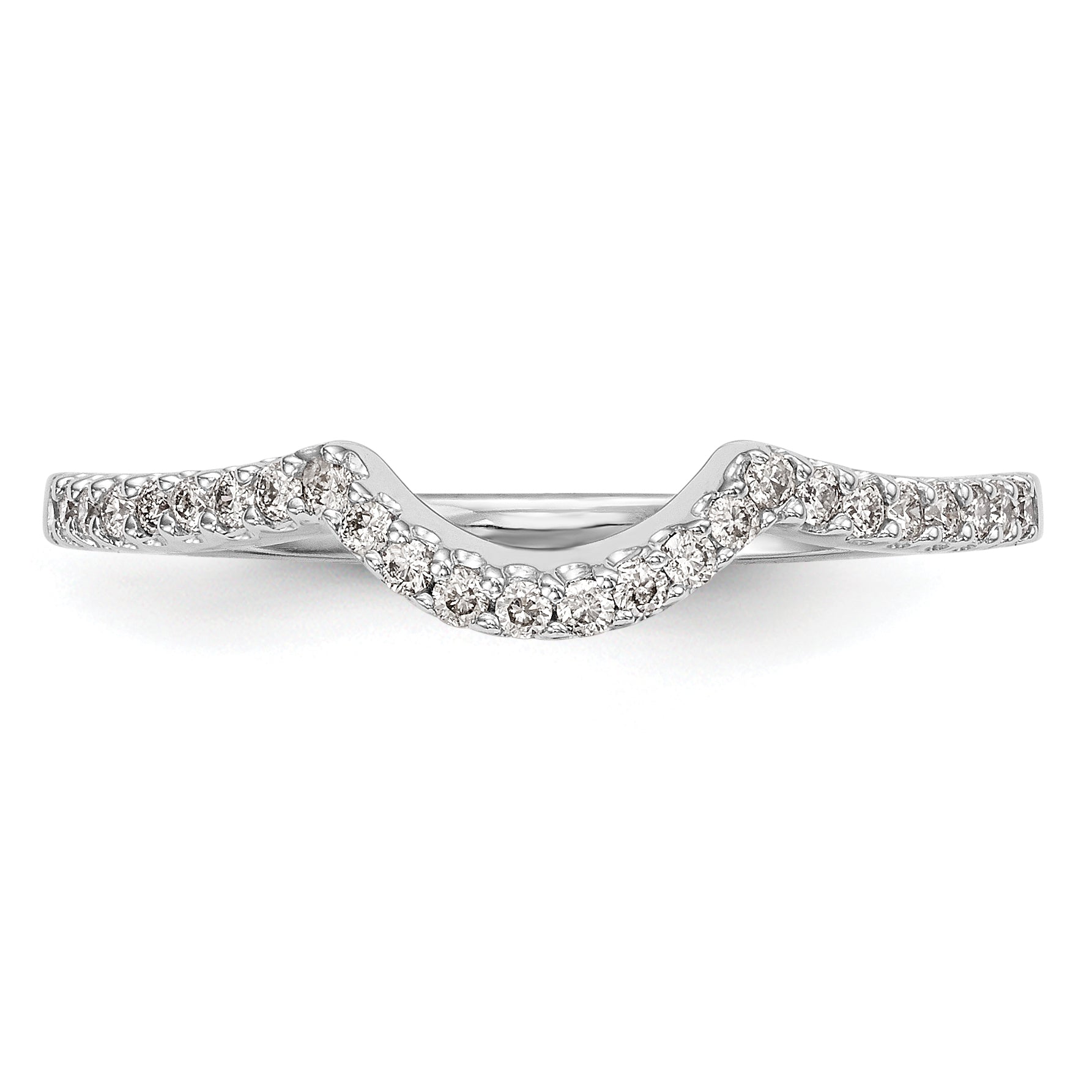 0.15ct. CZ Solid Real 14K White Gold Wedding Band Ring
