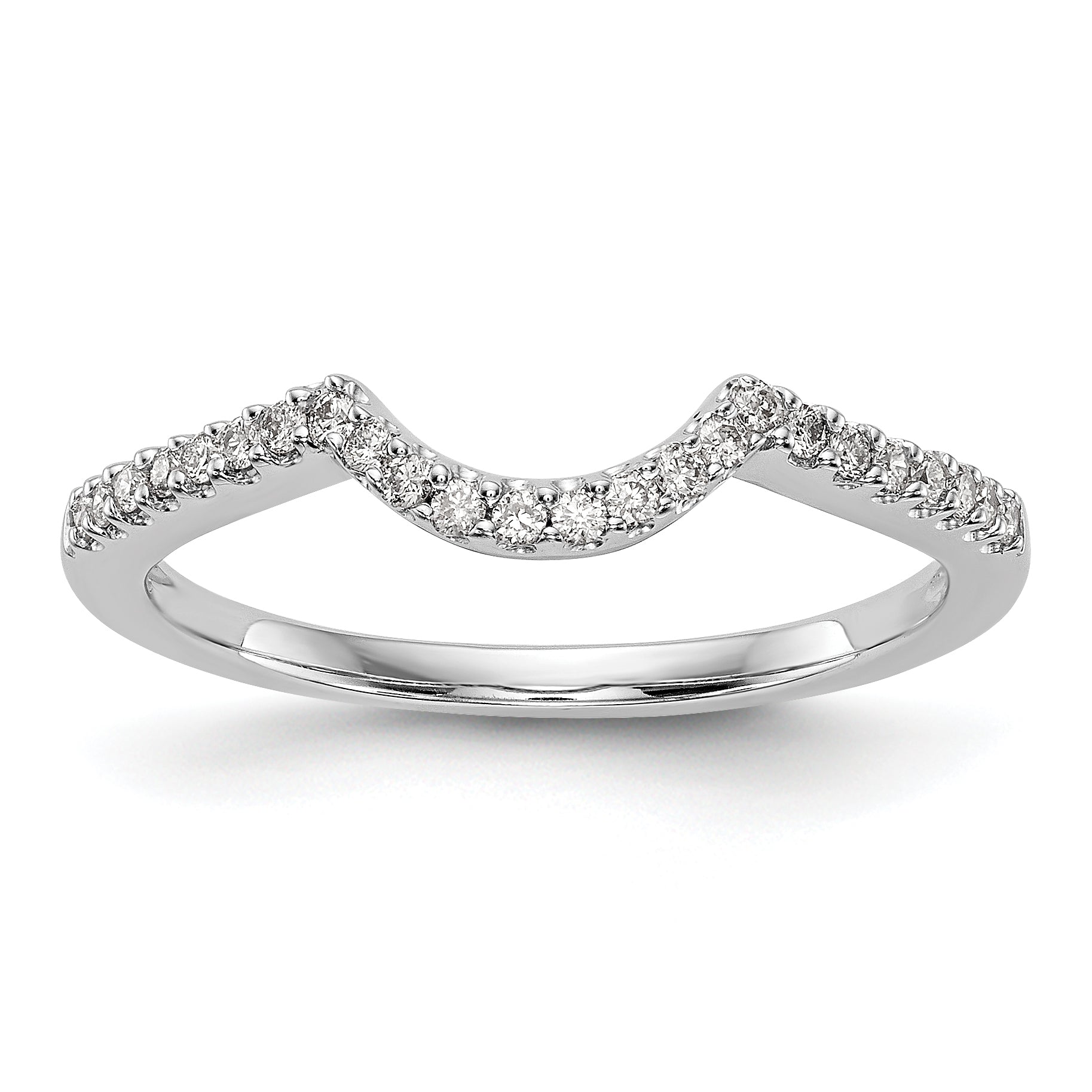 0.15ct. CZ Solid Real 14K White Gold Wedding Band Ring