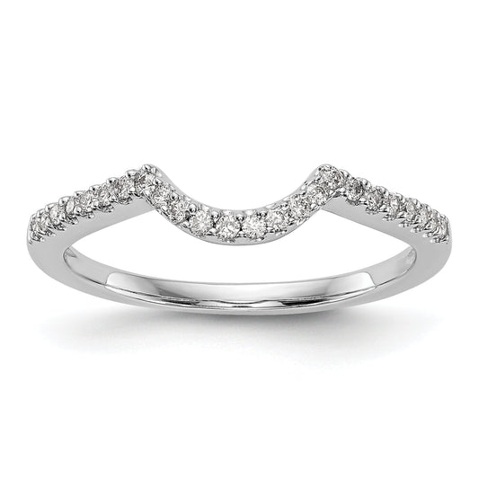 0.15ct. CZ Solid Real 14K White Gold Wedding Band Ring