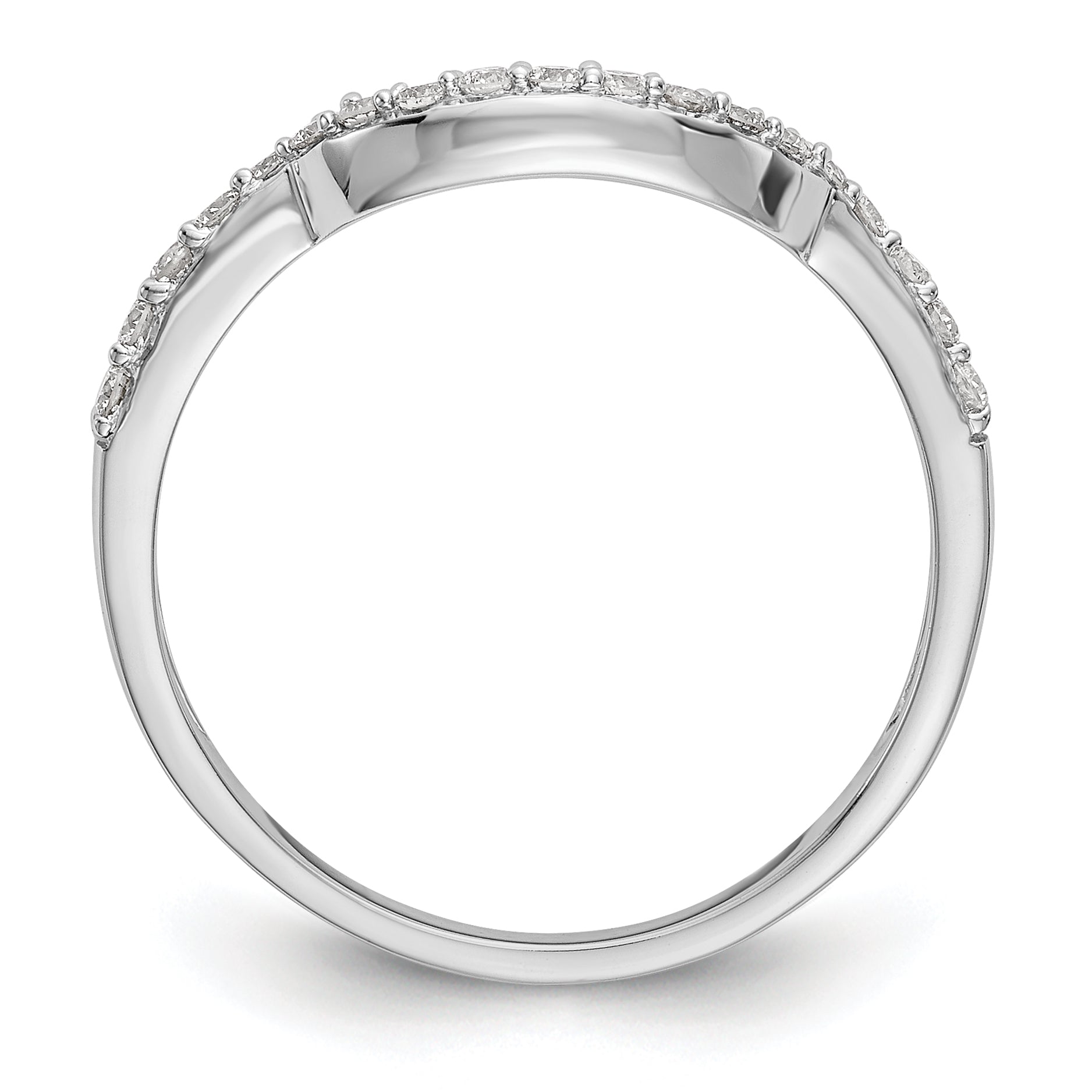 0.23ct. CZ Solid Real 14K White Gold Wedding Band Ring