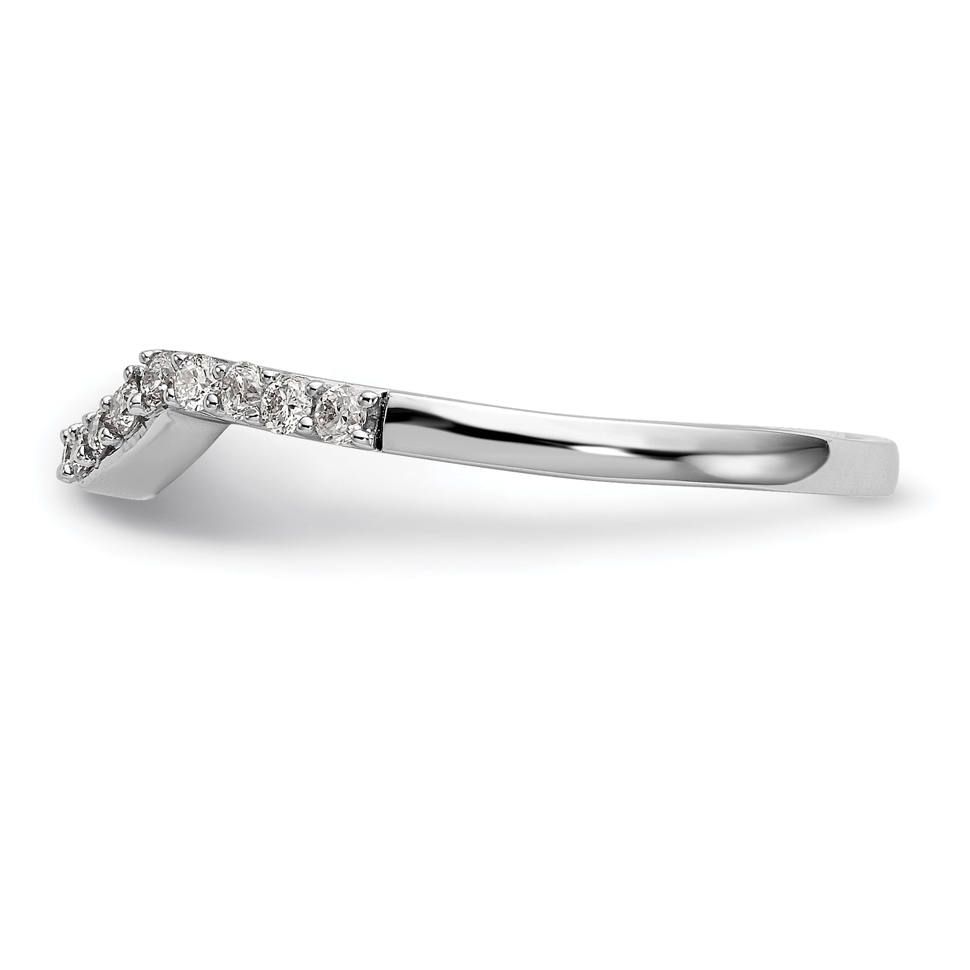 0.23ct. CZ Solid Real 14K White Gold Wedding Band Ring