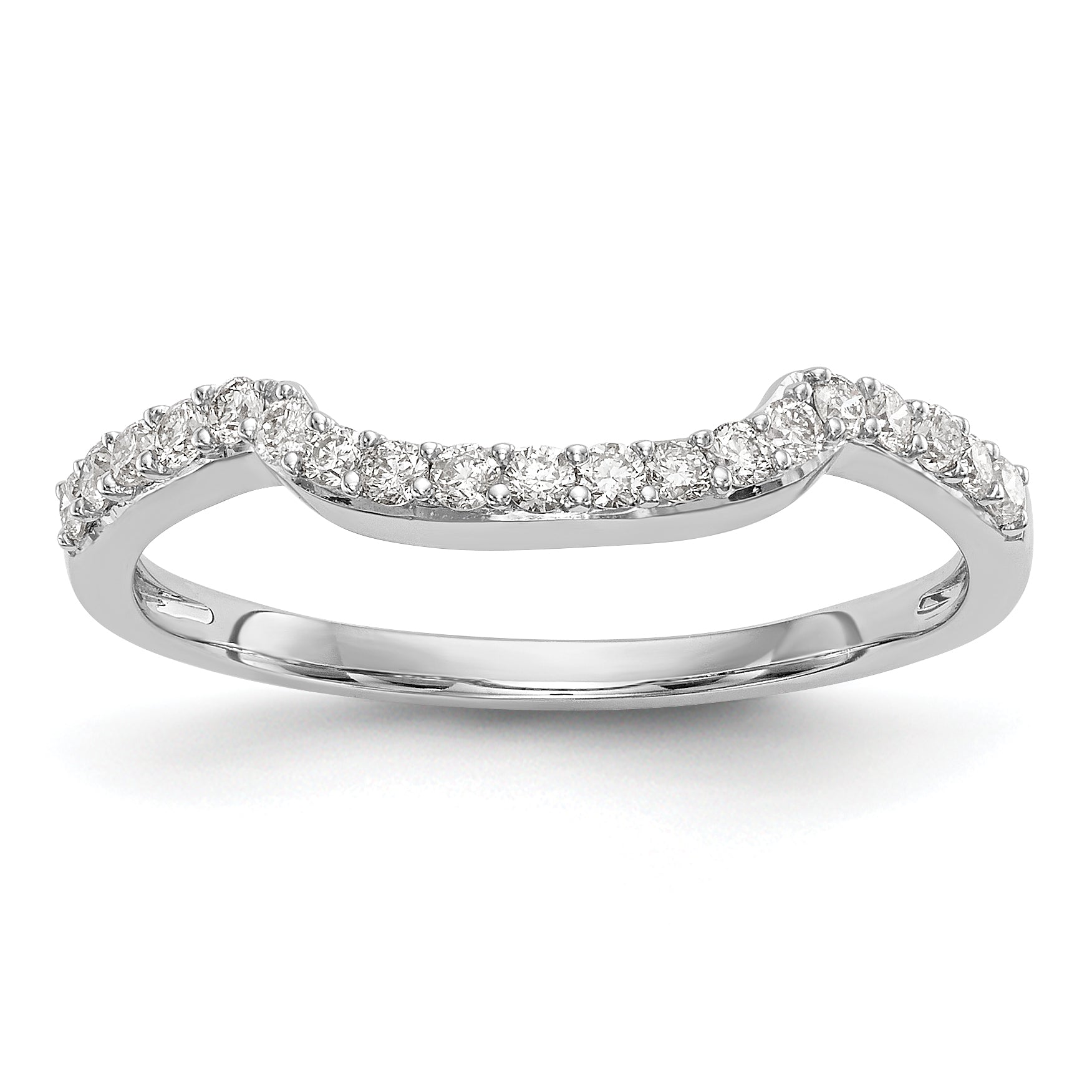 0.23ct. CZ Solid Real 14K White Gold Wedding Band Ring