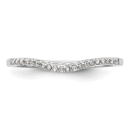 0.08ct. CZ Solid Real 14K White Gold Wedding Band Ring