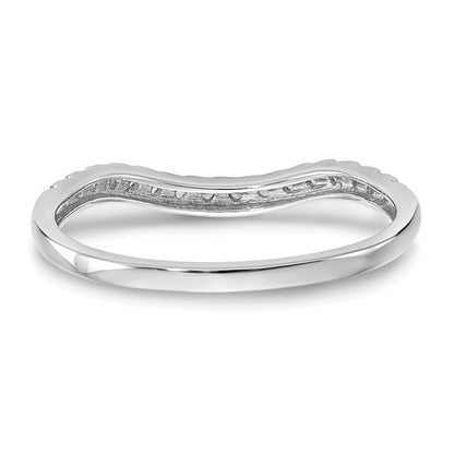 14K White Gold Real Diamond Band