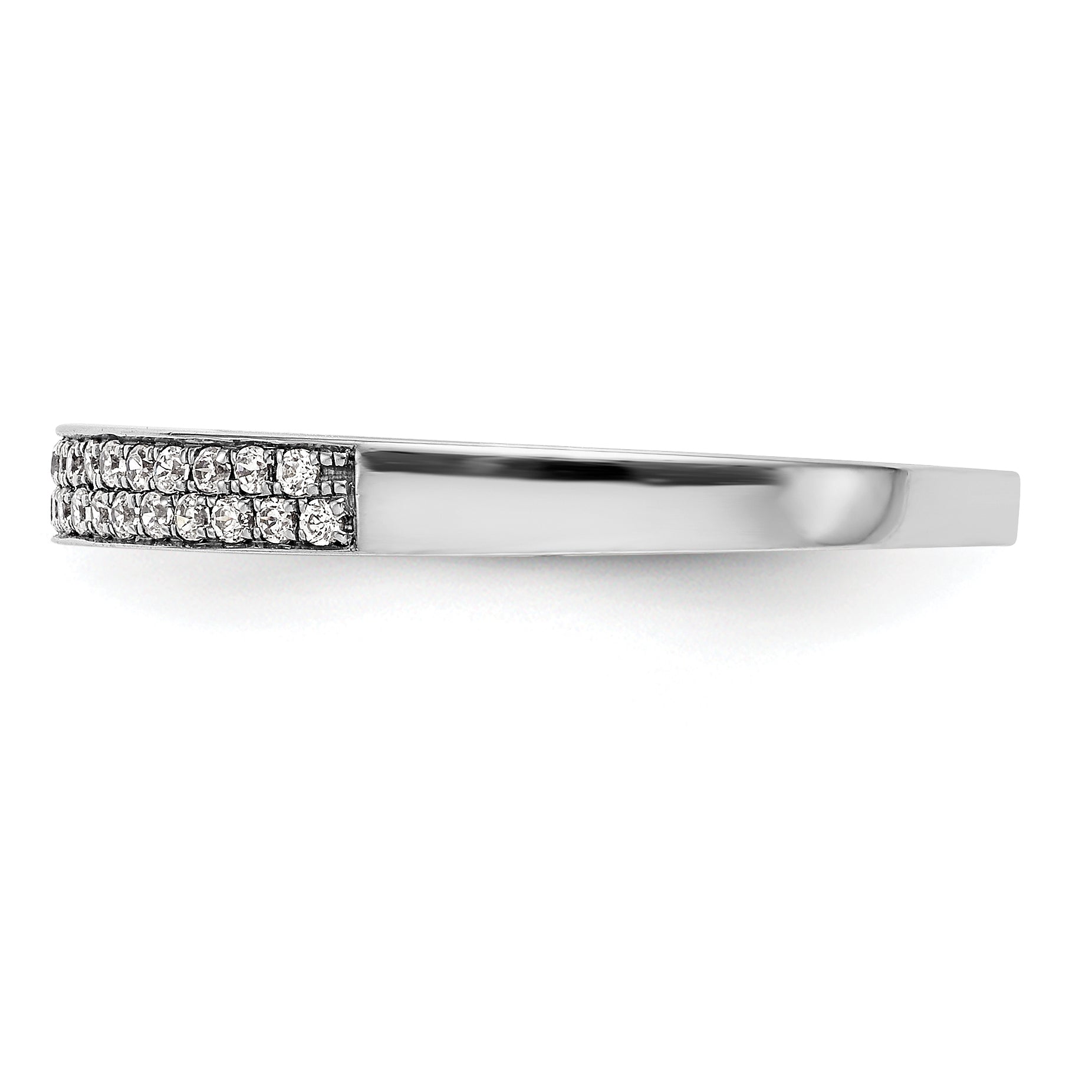 0.22ct. CZ Solid Real 14K White Gold Micro Pave Wedding Band Ring